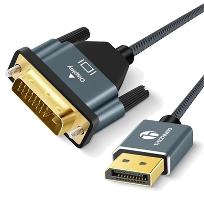 Displayport Kabel DVI Kabel 5M Nylon geflochten 1080P DP auf DVI Monitor - Bild 1 von 4