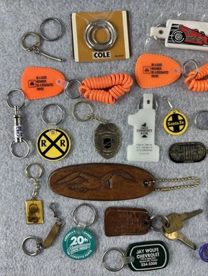 Vintage Keychain Lot 50+ Advertising Pepsi Auto Railroad Corvette Harley & More - Image 1 of 4