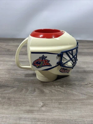 1998 SPORTEC NHL Columbus Blue Jackets Can Koozie Mini Helmet Made In USA - Image 1 of 4