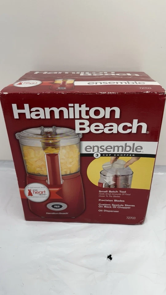 Hamilton Beach Ensemble 72703 Red 3 Cups Food Processor Chopper - Image 1 of 4