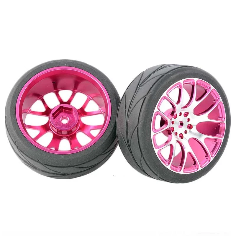 Llantas de aleación de coche de radiocontrol en carretera 1/10 neumáticos de goma para Tamiya tt01 tt02 HSP HPI FW06 Foto 1 de 4