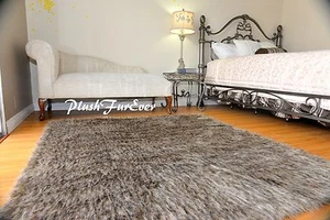 Alfombra de piel sintética rústica de zorro del desierto 60 x 58 decoración rectangular de cabina - Imagen 1 de 1