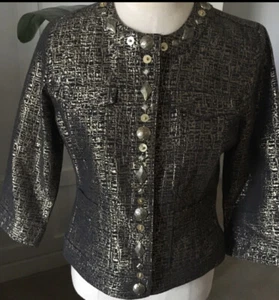 Ruby Rd. Blazer Women's 6P Petite Polyester Blend Brown 4 Buttons Adults - Picture 1 of 9