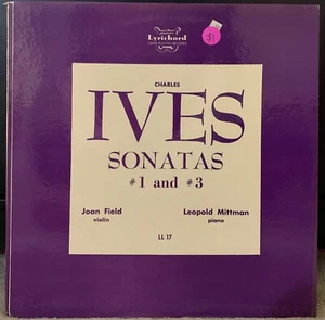 Charles Ives - Sonatas #1 And #3 - 1952 Vinyl Record Album LP Lyrichord LL 17* - Picture 1 of 2