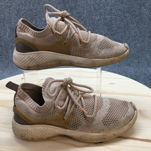 Scarpe da ginnastica Timberland donna 6 5 stringate FlyRoam lavorate a maglia tessuto beige A102D
