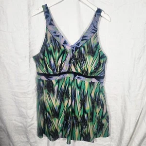 SEPTANGLE sz 22W One Piece Swim Dress Plus Size Swimsuit Tummy Control Swimwear - Picture 1 of 7