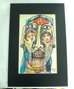 Dibujo/pintura abstracta artista moderno M Suriyamoorthy India #5 - Imagen 1 de 5