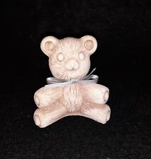 Teddy Bear Marble Works Bow Hand Crafted R. J. D. Signed Light Tan 