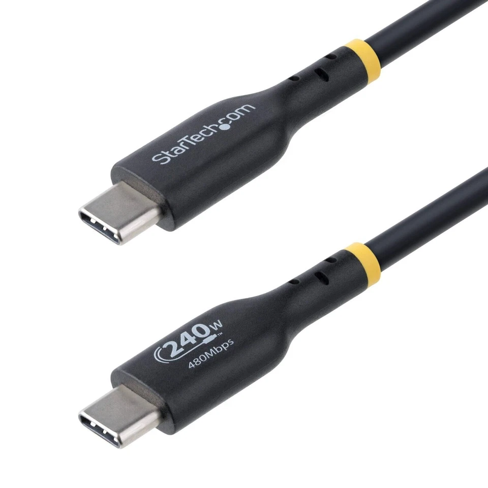 StarTech USB2EPR3F USB-C 3Ft USB-C IF-Cert TPE Data Charge Cable w 240W EPR PD - Image 1 of 4