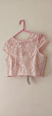 COAST PINK FLORAL MESH CROP TOP - Size 14 RRP £69  BNWT  - Image 1 of 4