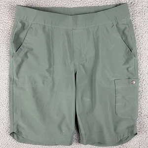 Columbia Anytime Long Shorts Womens Medium Green 10” Cargo Outdoor Hiking Nylon - Picture 1 of 10