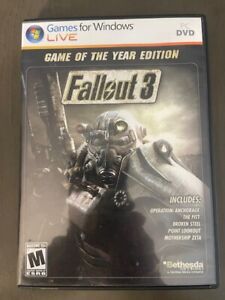 Fallout 3 PC DVD Game Of The Year Edition 2009 Windows Live 2 Discs Bethesda M