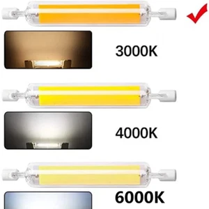 Super Bright Dimmable LED R7S Glass Tube COB Bulb Ceramics 78MM 118MM R7S Corn L - Picture 1 of 13