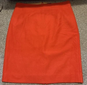 J. Crew orange pencil skirt wool blend Sz 6(K1) - Foto 1 di 9