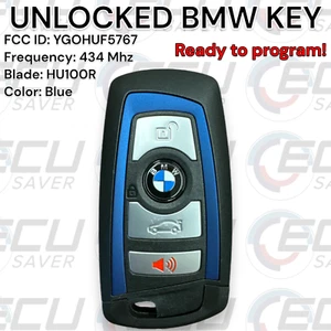 🔥 OEM BMW SMART LLAVERO MANDO A DISTANCIA SIN LLAVE YGOHUF5767 4 BOTONES 434Mhz DESBLOQUEADO 🔥 - Imagen 1 de 4