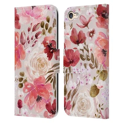 ANIS ILLUSTRATION FLORAL PATTERN LEATHER BOOK CASE FOR APPLE iPOD TOUCH MP3 - Image 1 of 4