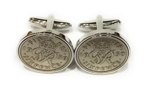 Premium 1938 Lucky sixpence cufflinks for a 87th Birthday cufflinks - Picture 1 of 1