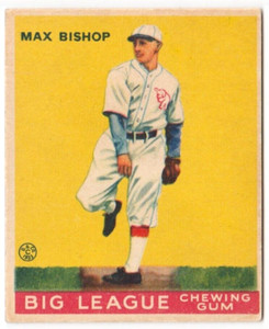 Goudey 1933 Max Bishop #61 RC Philadelphia Athletics G-VG