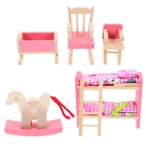 Miniature Furniture Set for Dollhouse Includes Bunk Bed and Horse - Picture 1 of 12