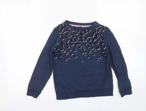 Lily & dan Girls Blue Round Neck Animal Cotton Blend Jumper Size 7-8 Ye - Picture 1 of 12