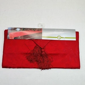 Home Trends Table Runners Poinsettias Set of 2 Red Holiday Elegance 72" by 14" - Picture 1 of 9