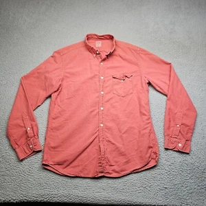 J Crew Shirt Mens Size Large Red Long Sleeve Button Down Slim Fit Collared - Picture 1 of 14