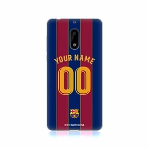 CUSTOM PERSONALISED FC BARCELONA 2020/21 KIT SOFT GEL CASE FOR NOKIA PHONES 1 - Picture 1 of 7