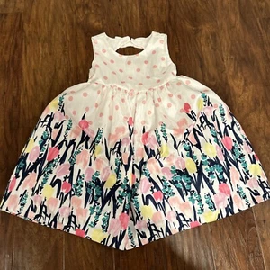 GYMBOREE EGG HUNT FLORAL BOW EASTER DRESSY DRESS Sz 5T - Picture 1 of 5