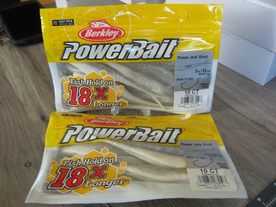 Berkley Fishing Products 1478933 Pwrbait Jerk Shad 5" WHT Ice 10pk