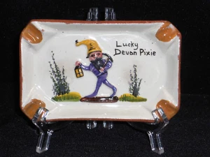 VINTAGE TORQUAY ENGLAND "LUCKY DEVON PIXIE" ASHTRAY - Picture 1 of 2