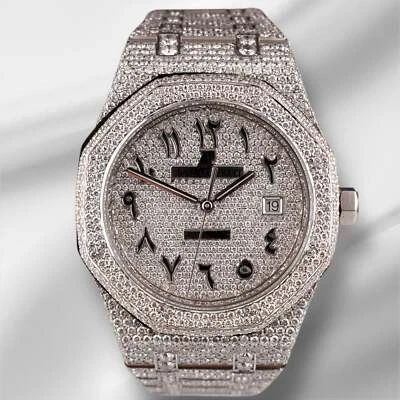 Audemars Piguet Royal Oak 41mm Mens Steel Watch Iced Out 25ct Diamonds 15400ST - Image 1 of 4