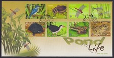 SIN10) Singapore 2011 Pond Life Definitives set of 10 on 2 FDCs. Unaddressed.