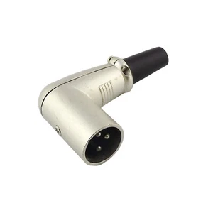 Metal 3 Pin XLR Male Plug Right Angle Microphone Balanced Connector Cord Adapter - Picture 1 of 6