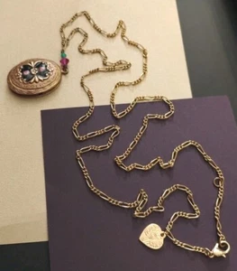 Romantic LUCY ISAACS Locket and Bead Pendant Necklace Antique Gold Tone 28"+ Adj - Picture 1 of 8