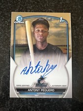 2023 BOWMAN CHROME ANTONY PEGUERO ON CARD AUTO 1ST PROSPECT MIAMI MARLINS