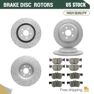 Front Rear Rotors & Ceramic Pads for 2015- 2020 Ford Edge Lincoln MKX Nautilus - Picture 1 of 9