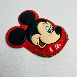Monedero Mickey Mouse Vintage Rojo Disneyland Bolsa con Cremallera *Ver Comentarios* - Imagen 1 de 4