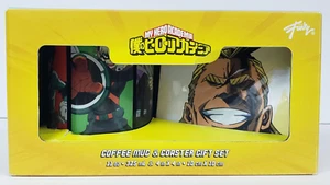 Juego de 4 tazas de café y posavasos My Hero Academia 11 oz Just Funky ¡NUEVO EN CAJA! Magna - Imagen 1 de 5