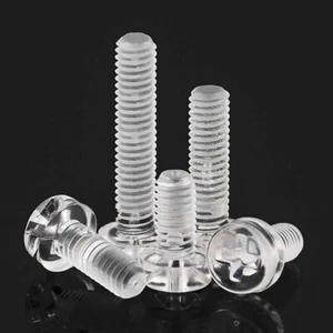 M3 M4 M5 M6 Clear Round Pan Head Plastic Bolts Transparent Nylon Screws Nuts PC - Photo 1/12