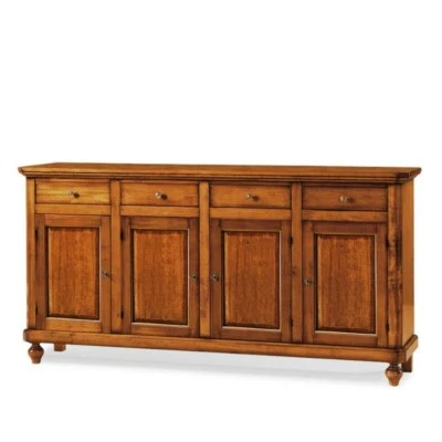 CREDENZA MADIA ARTE POVERA 4 PORTE 4 CASSETTI NOCE SCURO CLASSICO (510) - Imagen 1 de 3