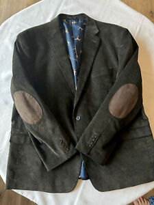 Chaps Dark Brown Corduroy Blazer Jacket Sport Coat Elbow Patches 50