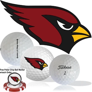NFL Arizona Cardinals • Palline da golf confezione da 12 • Titleist ProV1 • Ricondizionato - Foto 1 di 3