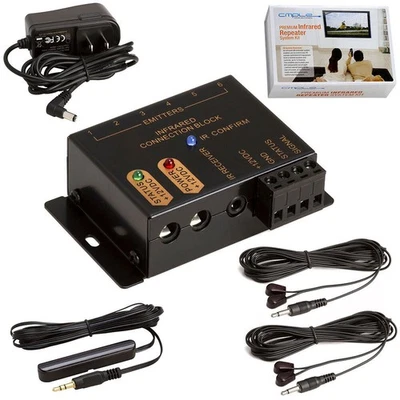 IR Repeater System Remote Control Kit Infrared Extender Emitter Blaster Receiver - Image 1 of 4