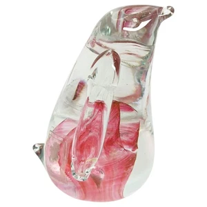 Kerry Handarbeit Glas Pinguin Figur - rosa Wirbel mundgeblasen Kunstglas, Irland - Bild 1 von 17