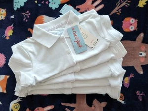 Cat & Jack School Uniform White Short Sleeve Polo Top Girls XS 4/5 NWT -LOT of 5 - Picture 1 of 4