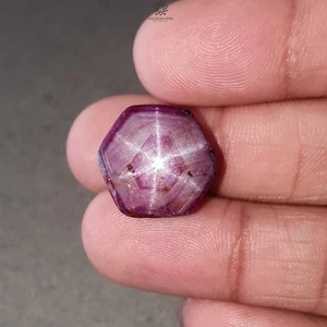 28.50cts Natural Star Ruby Cabochon Hexagon Shape 17*16mm July Birthstone - Picture 1 of 4
