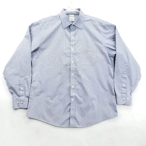 Brooks Brothers Dress Shirt Mens 16.5 34/35 Blue Regent Non-Iron Button Down - Picture 1 of 11