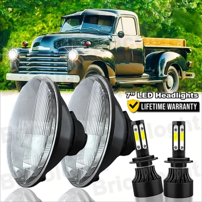 Par de faros LED Halo DRL 7 pulgadas para camioneta Chevrolet G10 G20 1947-1957 Foto 1 de 4