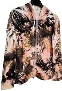 Dnla Sport womens long sleeve Zip Hoodie top pullover hoody sweatshirt SZ L - Picture 1 of 11