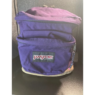 Mochila de día de lona púrpura vintage Jansport bolsillo frontal hecha en EE. UU. Foto 1 de 4